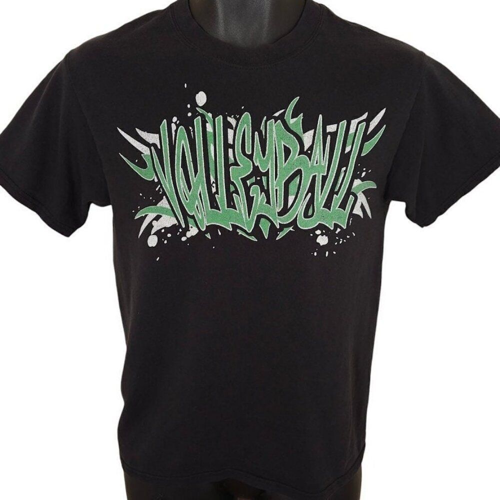 Vintage Virgin Valley Bulldogs T Shirt Mens Size Small Black Y2K Volleyball